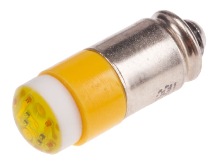 RS PRO Yellow LED Indicator Lamp, 28V ac/dc, Midget Groove Base, 6mm Diameter, 45mcd