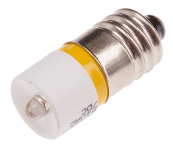 Žárovka indikátoru barva světla Žlutá, objímka žárovky: E10 jednočipový, průměr: 10mm, 24V ac/dc