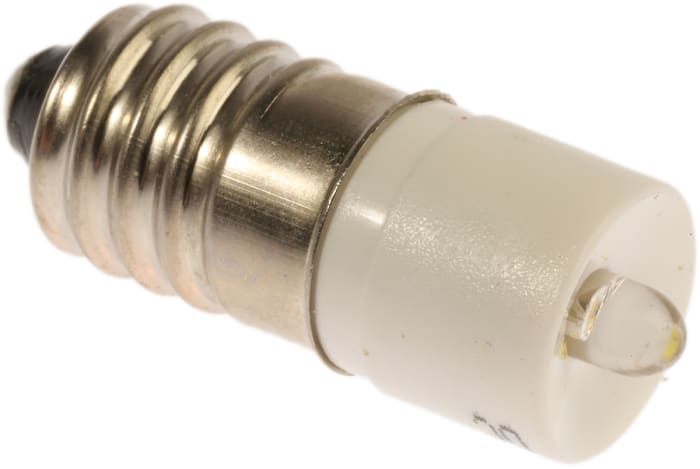 RS PRO White LED Indicator Lamp, 28V ac/dc, E10 Base, 10mm Diameter, 2070mcd