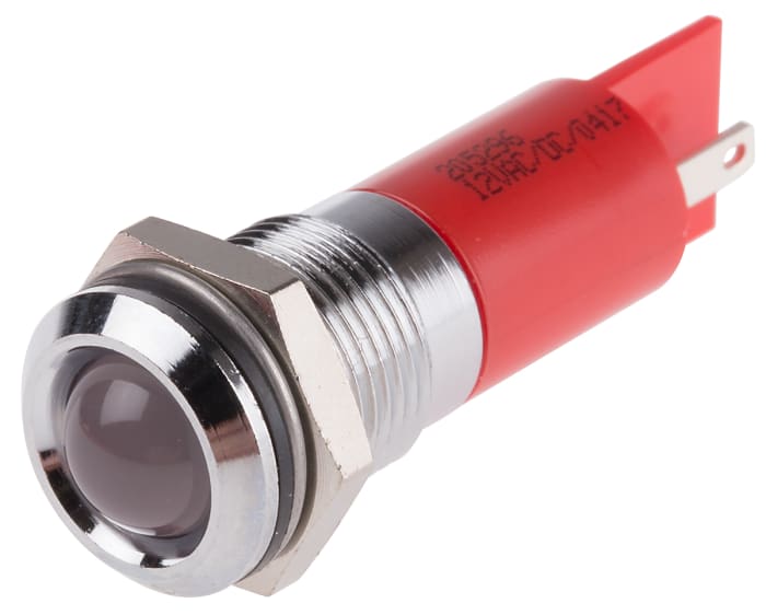 Voyant LED lumineux  Rouge RS PRO, dia. 14mm, 12V c.a. / V c.c., IP67