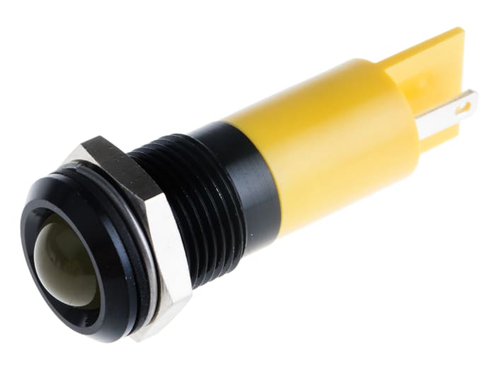 RS PRO Yellow Panel Mount Indicator, 24 → 36V dc, 14mm Mounting Hole Size