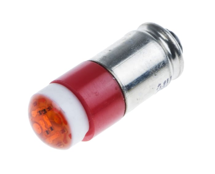 Bombilla para piloto luminoso LED RS PRO Rojo, λ 630nm, 24V ac/dc / 14mA, 40mcd, 180°, casquillo bayoneta, Ø 6mm