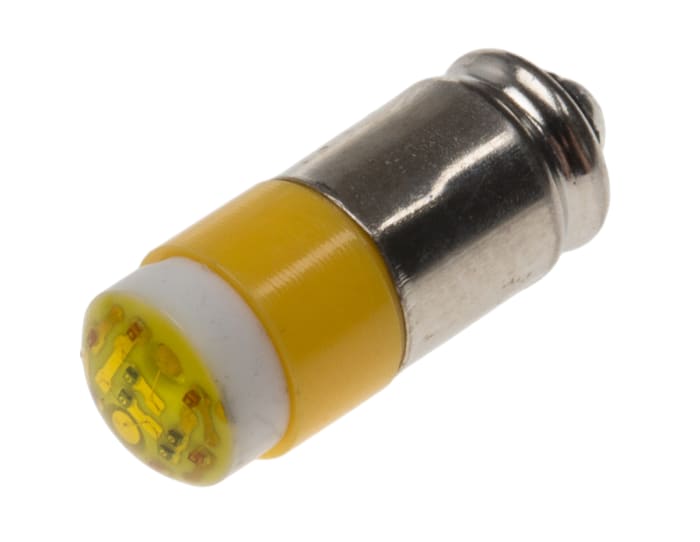RS PRO Yellow LED Indicator Lamp, 24V ac/dc, Midget Groove Base, 6mm Diameter, 45mcd