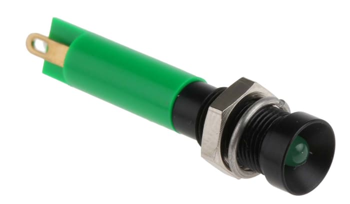 Voyant LED lumineux  Vert RS PRO, dia. 6mm, 24V c.c., taille de la lampe 3 mm