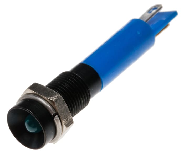 RS PRO Blue Panel Mount Indicator, 12V dc, Solder Tab Termination Panel Mount