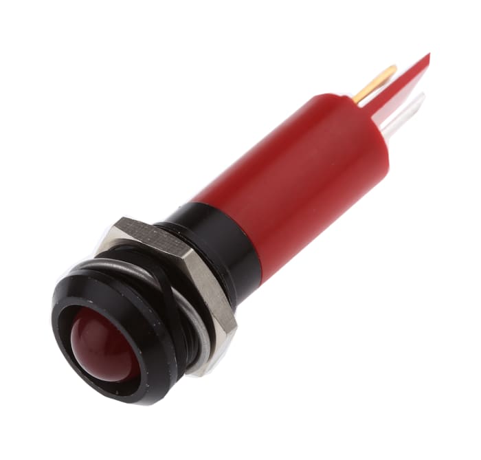 RS PRO Red Panel Mount Indicator, 230V ac, 12mm Mounting Hole Size, IP67