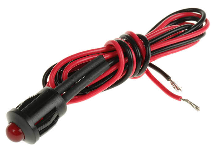 Voyant LED clignotante Rouge RS PRO, dia. 8mm, 12V c.c.