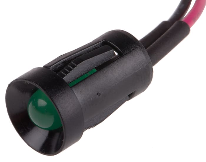 İndikatör Lamba/Sinyal Lambası, LED Lambalı, Yeşil, Girintili, 2 V dc, 5 mm, 8mm, İğne Ayaklı