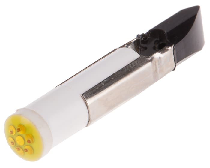 RS PRO Yellow LED Indicator Lamp, 12V dc, Telephone Slide Base, 5.5mm Diameter, 63mcd