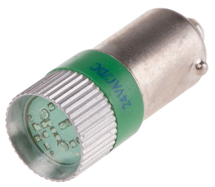 RS PRO | RS PRO Green LED Indicator Lamp, 24V ac/dc, BA9s Base, 10mm ...