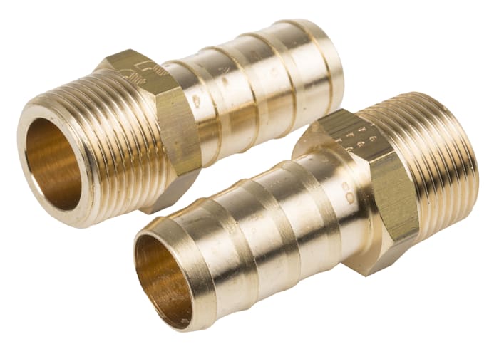 Legris Brass Pipe Fitting, Straight Threaded Tailpiece Adapter, Male R 3/4in to Male 19mm