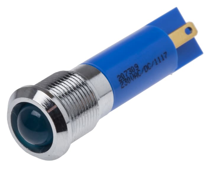 RS PRO Blue Panel Mount Indicator, 230V ac, IP67