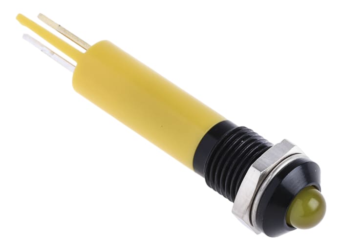 RS PRO Yellow Panel Mount Indicator, 24V dc, Solder Tab Termination