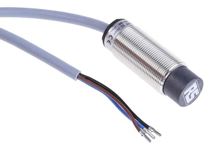 RS PRO Inductive Threaded Barrel Proximity Sensor, M18, 12 mm Detection, PNP NO, 10 → 30 V dc