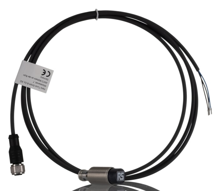 RS PRO Inductive Threaded Barrel Proximity Sensor, M18, 12 mm Detection, PNP NO, 10 → 30 V dc