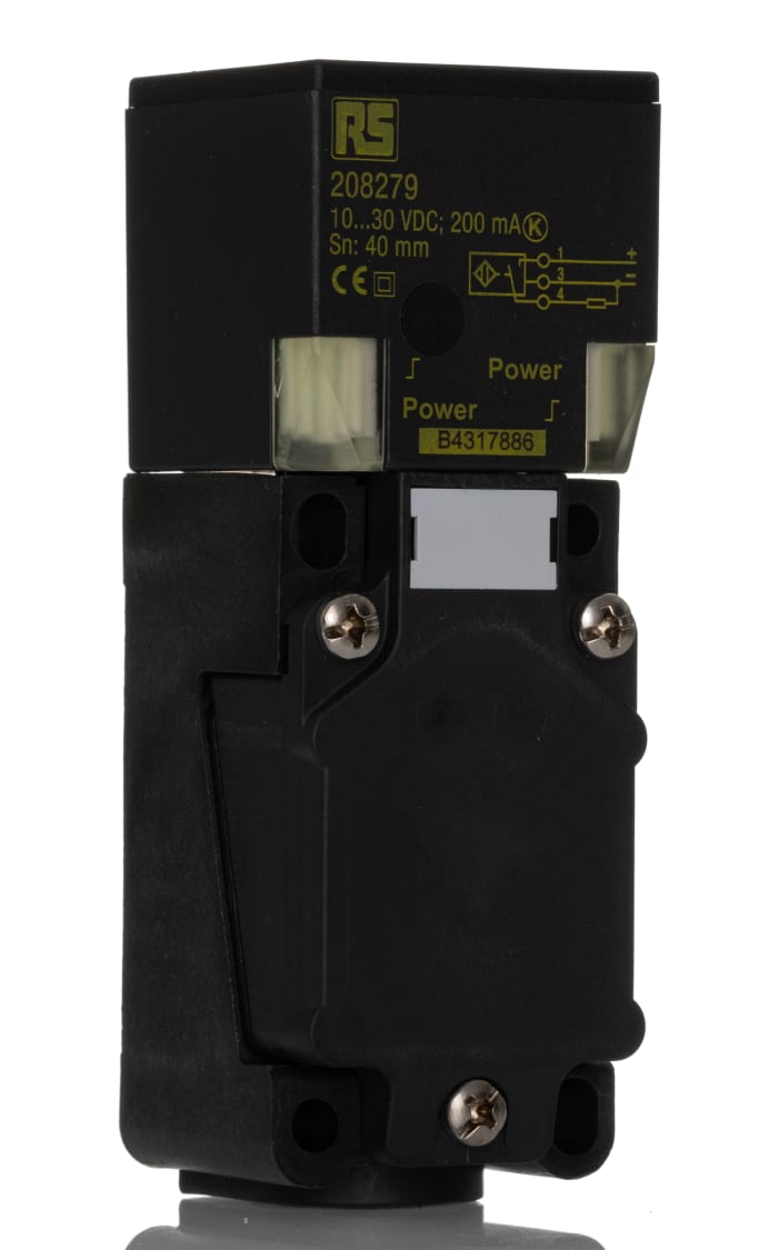 RS PRO Inductive Block Proximity Sensor, 40 mm Detection, PNP NO, 10 → 30 V dc
