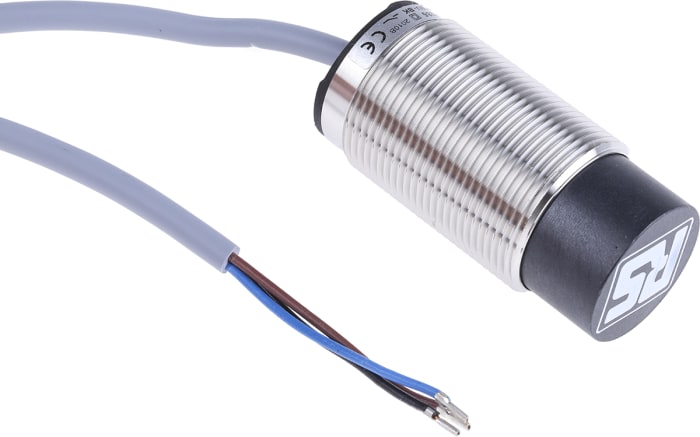 RS PRO Inductive Threaded Barrel Proximity Sensor, M30, 20 mm Detection, PNP NO, 10 → 30 V dc