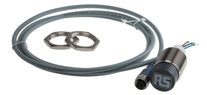 RS PRO Inductive Threaded Barrel Proximity Sensor, M30, 20 mm Detection, PNP NO, 10 → 30 V dc