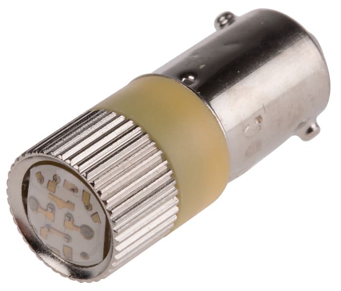 RS PRO Yellow LED Reflector Bulb, BA9s Base, 10mm Diameter, 120/110mcd