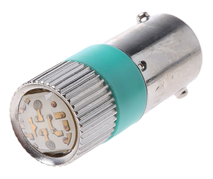 İndikatör/Sinyal LED Lamba, Yeşil, BA9s, 24 V ac/dc, 10mm Çapında