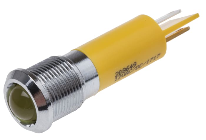 Voyant LED lumineux  Jaune RS PRO, dia. 12mm, IP67