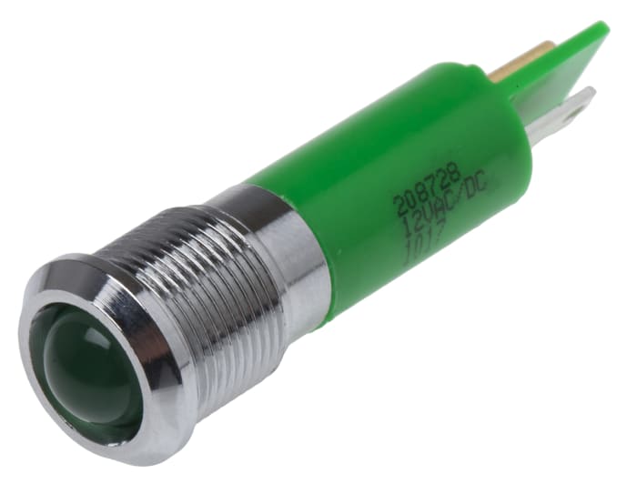 Voyant LED lumineux  Vert RS PRO, dia. 12mm, 12V c.a. / V c.c., IP67