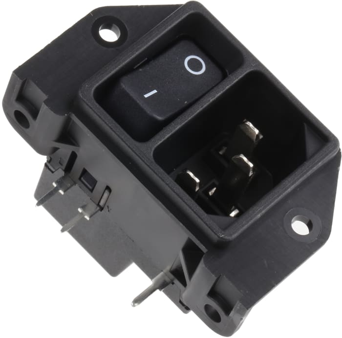 Schurter C14 Right Angle Panel Mount, PCB Mount IEC Connector Male, 11A, 250 V