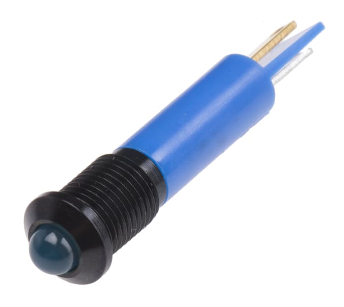 RS PRO Blue Panel Mount Indicator, 24V dc, 8mm Mounting Hole Size, Solder Tab Termination