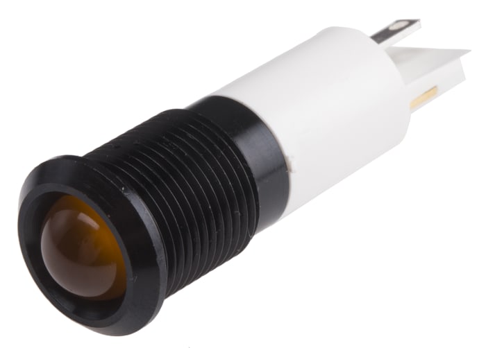RS PRO Orange Panel Mount Indicator, 240V, 14.5mm Mounting Hole Size, Solder Tab Termination, IP40