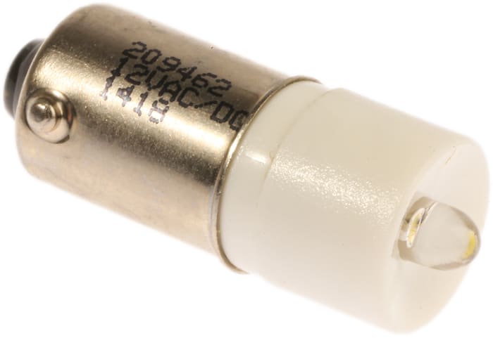 RS PRO White LED Indicator Lamp, 12V ac/dc, BA9s Base, 10mm Diameter, 2070mcd