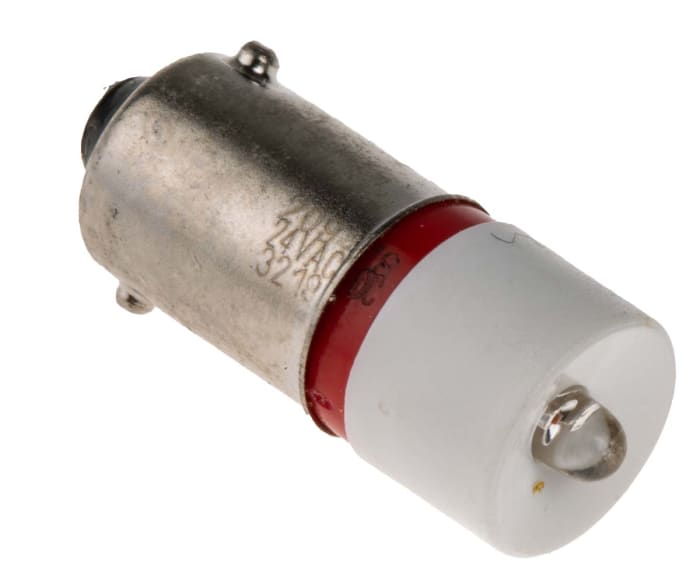 Voyant lumineux Rouge, culot BA9S, 24V c.a. / V c.c.