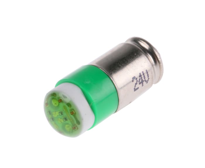 RS PRO Green LED Indicator Lamp, 24V dc, Midget Groove Base, 6mm Diameter, 35mcd