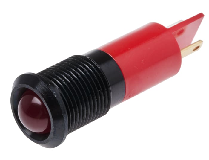RS PRO Red Flashing LED Panel Mount Indicator, 12V dc, 14mm Mounting Hole Size, Solder Tab Termination
