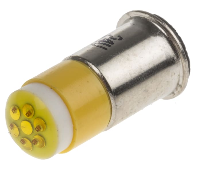 RS PRO Yellow LED Indicator Lamp, 24V dc, Midget Flange Base, 6mm Diameter, 45mcd