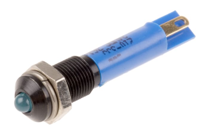 RS PRO Blue Panel Mount Indicator, 24V dc, 6mm Mounting Hole Size, Solder Tab Termination
