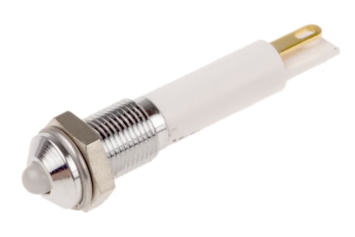 RS PRO Green, Red Panel Mount Indicator, 12V dc, 6mm Mounting Hole Size, Solder Tab Termination