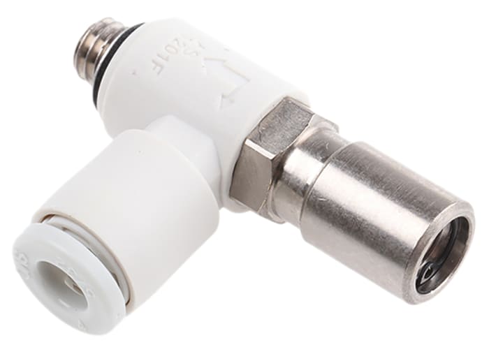 SMC AS Series Threaded Speed Controller, M5 x 0.8 Male Inlet Port x M5 x 0.8 Male Outlet Port x 4mm Tube Outlet Port
