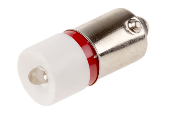 RS PRO, RS PRO Red LED Indicator Lamp, 48V ac/dc, BA9s Base, 10mm  Diameter, 990mcd, 210-636