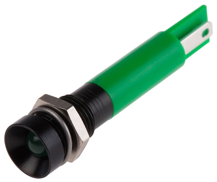 Voyant LED lumineux  Vert RS PRO, dia. 8mm, 24V c.a.