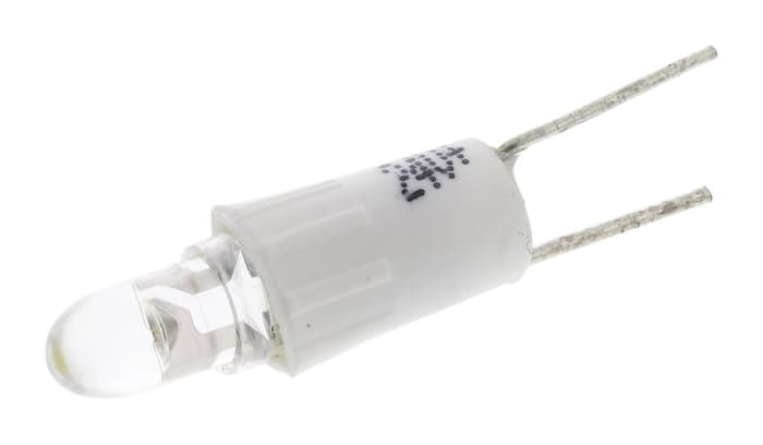 Voyant lumineux, lampe 3 mm Blanc, 2 broches, 24V c.a. / V c.c.