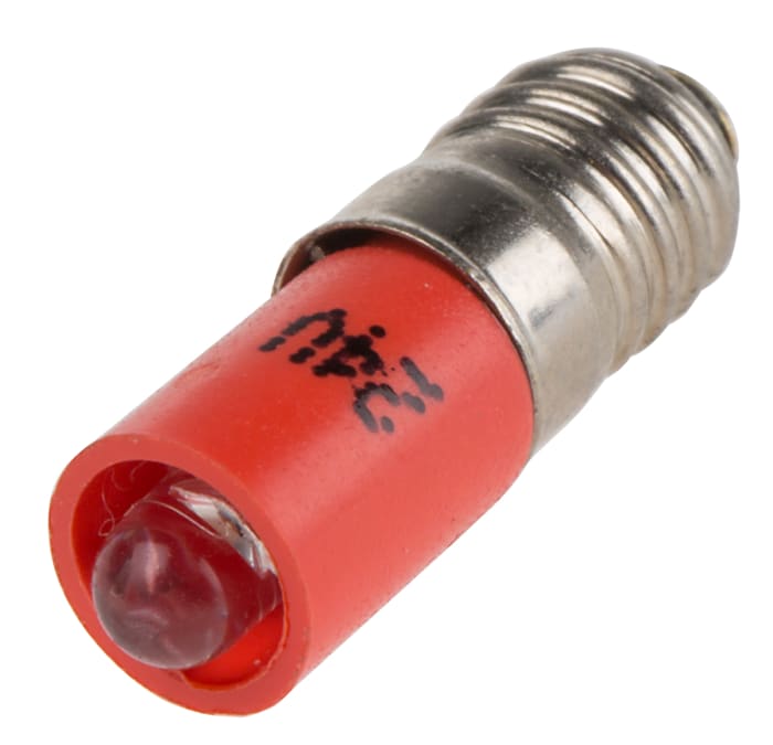 RS PRO Red LED Indicator Lamp, 24V dc, E5 Base, 6mm Diameter, 45mcd