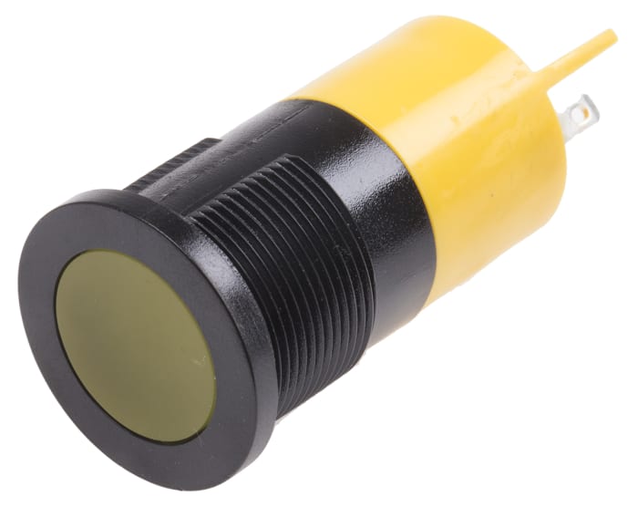 RS PRO Yellow Panel Mount Indicator, 24 V ac/dc, Solder Tab Termination