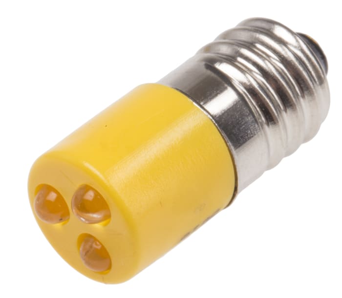 Voyant lumineux Jaune, culot E10, 24V c.a. / V c.c.