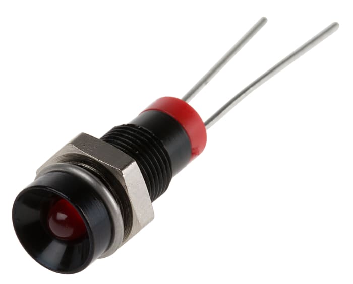 RS PRO Red Panel Mount Indicator, 2V dc, 6mm Mounting Hole Size, Lead Pin Termination