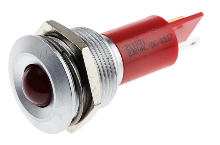 RS PRO Red Panel Mount Indicator, 230 V ac, 115V dc