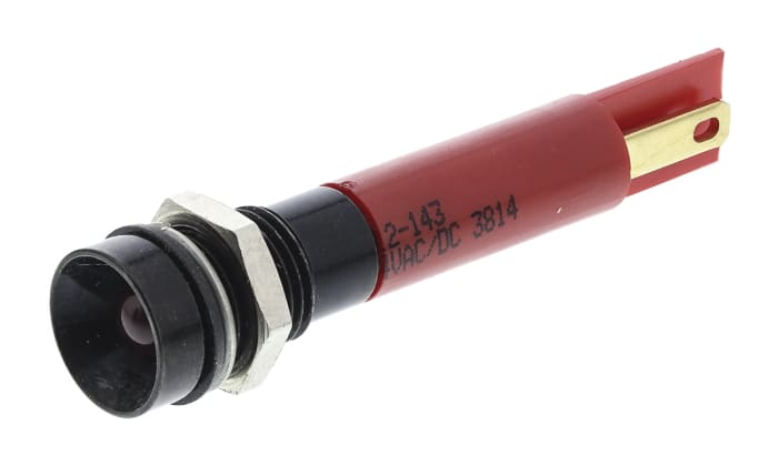 RS PRO Red Panel Mount Indicator, 24V dc, Solder Tab Termination, IP67