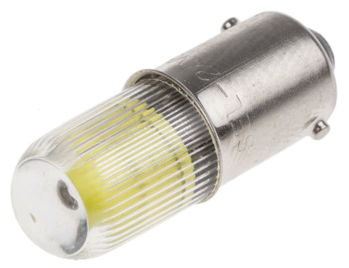 RS PRO Yellow Indicator Lamp Multichip, 24 V dc, BA9 Base, 11 mm Diameter