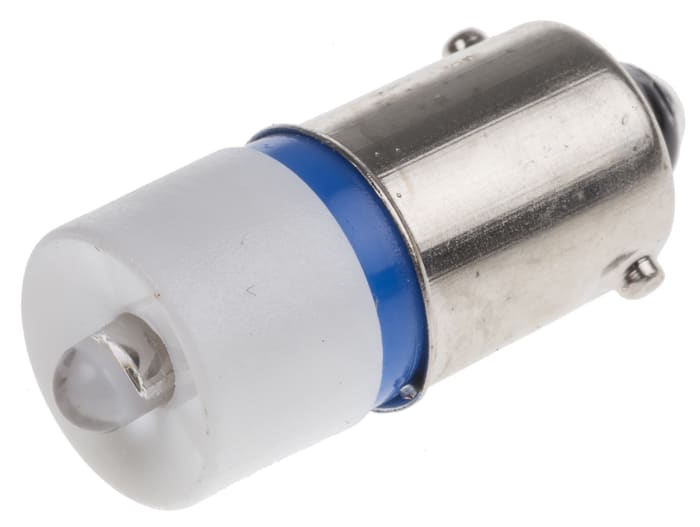 RS PRO Blue LED Indicator Lamp, 28V dc, BA9s Base, 10mm Diameter, 490mcd