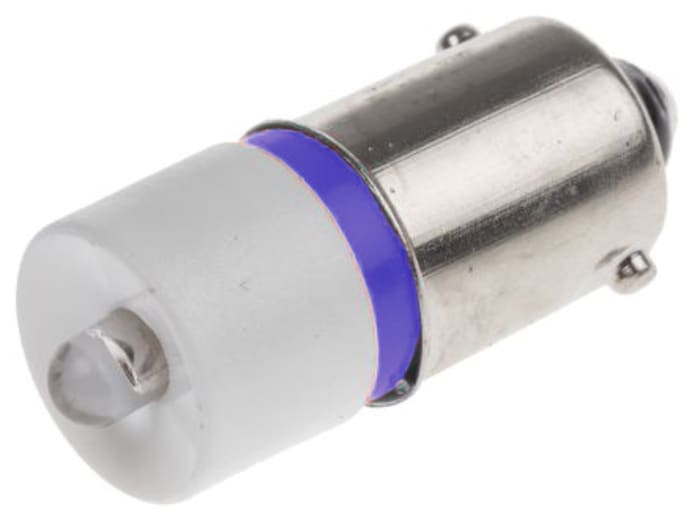 Bombilla para piloto luminoso LED RS PRO Azul, λ 470nm, 24V ac/dc, 490mcd, casquillo BA9s, Ø 10mm