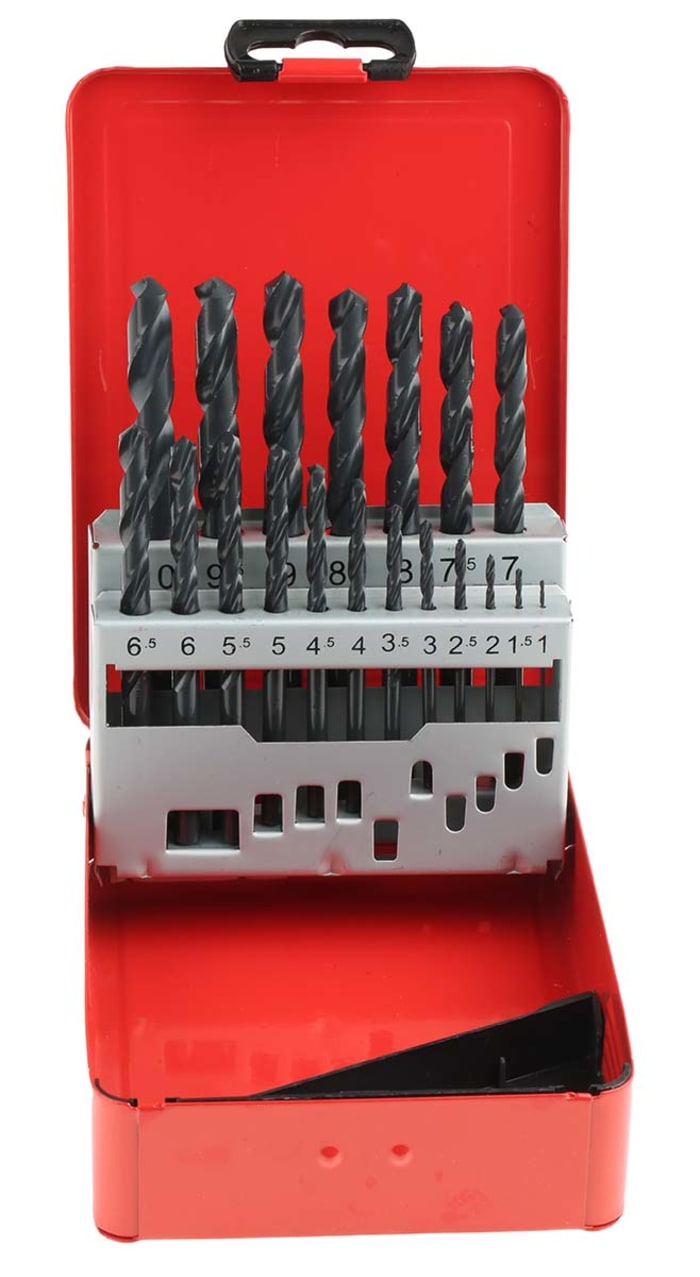 RS PRO RS PRO 19Piece Twist Drill Bit Set for Metal, 10mm Max, 1mm
